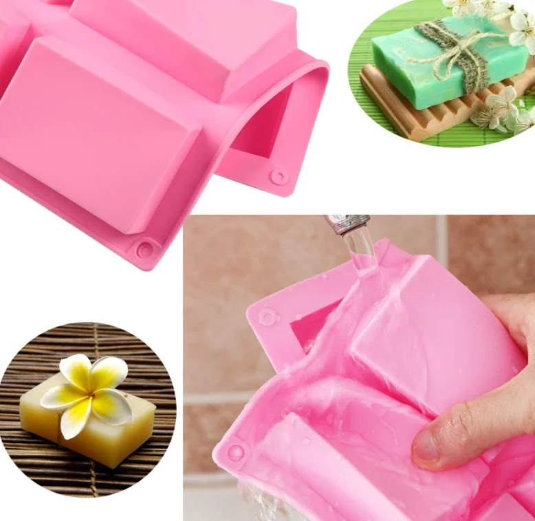 
Soap Silicone Mold DIY Gift Soap Tool Rectangle Baking Mold Cake Pan Silicone Molds For Soap Making 