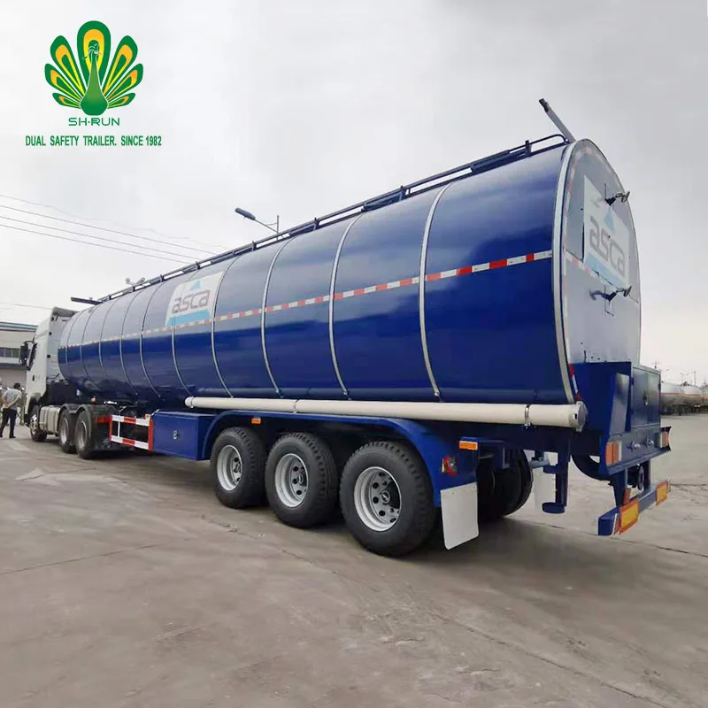 Asphalt road construction tanker semi trailer 6-inch butterfly valve unloading faster