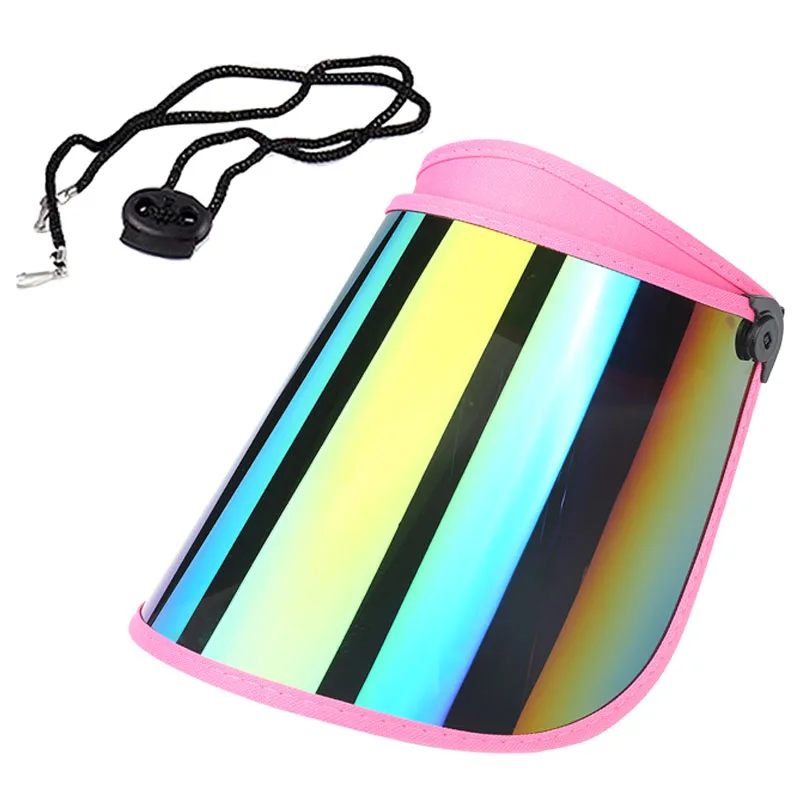 Anti-ultraviolet Anti-scratch Sun Visor Uv Protection Soft Plastic Sun Visor Hat Sun Hat With Mirror Hollow Top Hat