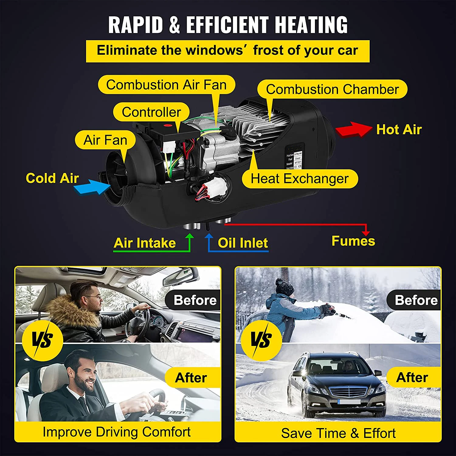 5KW Diesel Air Heater 12V Diesel Parking Heater LCD Switch for RV Bus Car Motorhome Boats