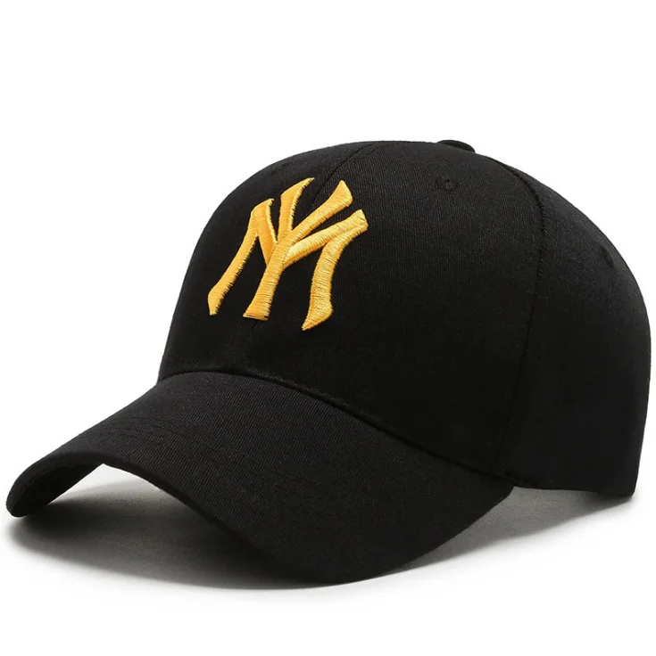 
Fashion custom cotton fabric applique letter baseball cap buttons sport ny caps hats men with logo 