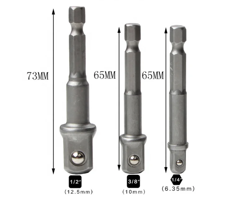 Chrome Vanadium Steel Hex Shank Impact Driver Socket Adapter Power Extension Bit Set