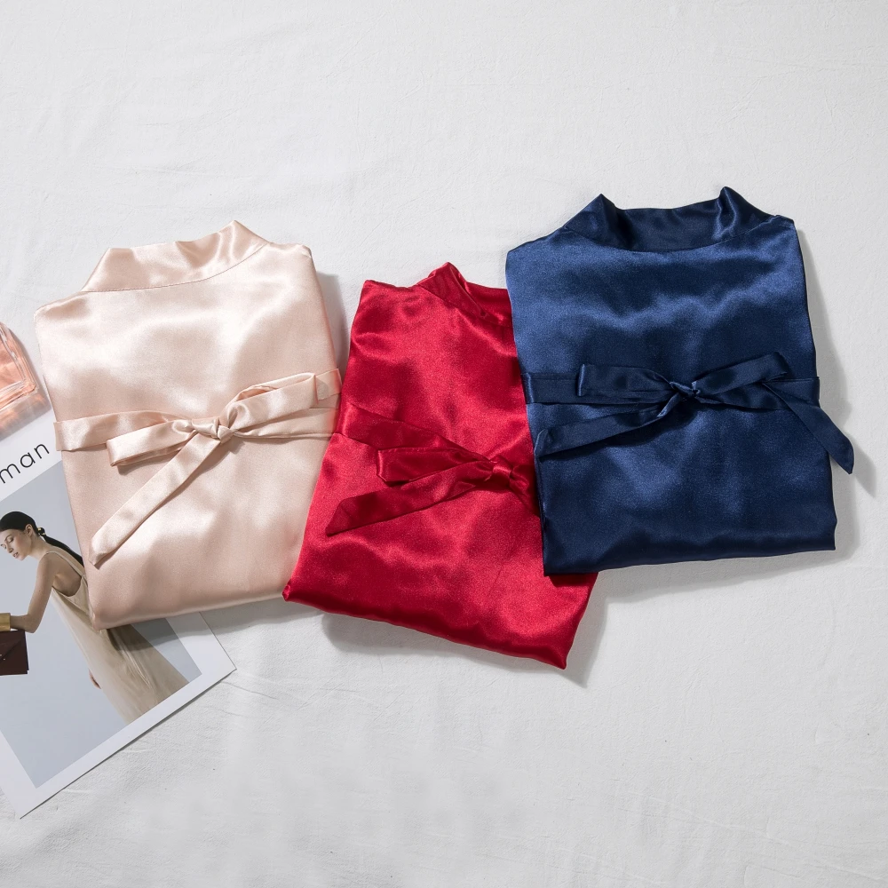 Wholesale Silk Sleepwear Luxury Ladies Sexy Kimono Satin Robes for Bride and Bridesmaid Women Party