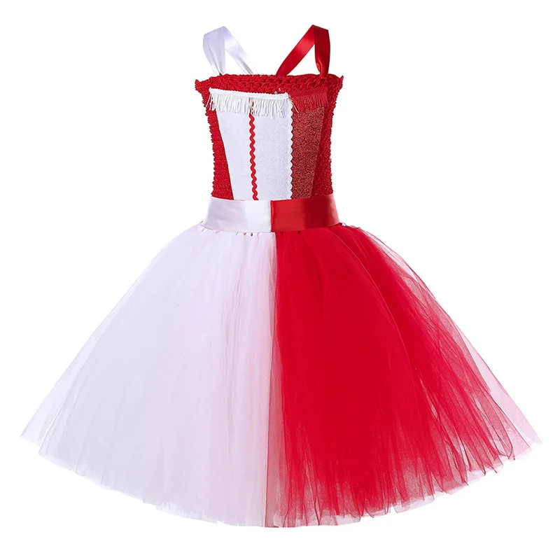 Halloween Red Swan Dress Girl Dance Performance Tutu Skirt Little Devil Cosplay Costume