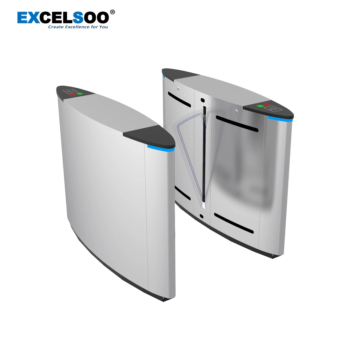 Excelsoo Pedestrian Control System Smart Flap Barrier Gate FLPB312