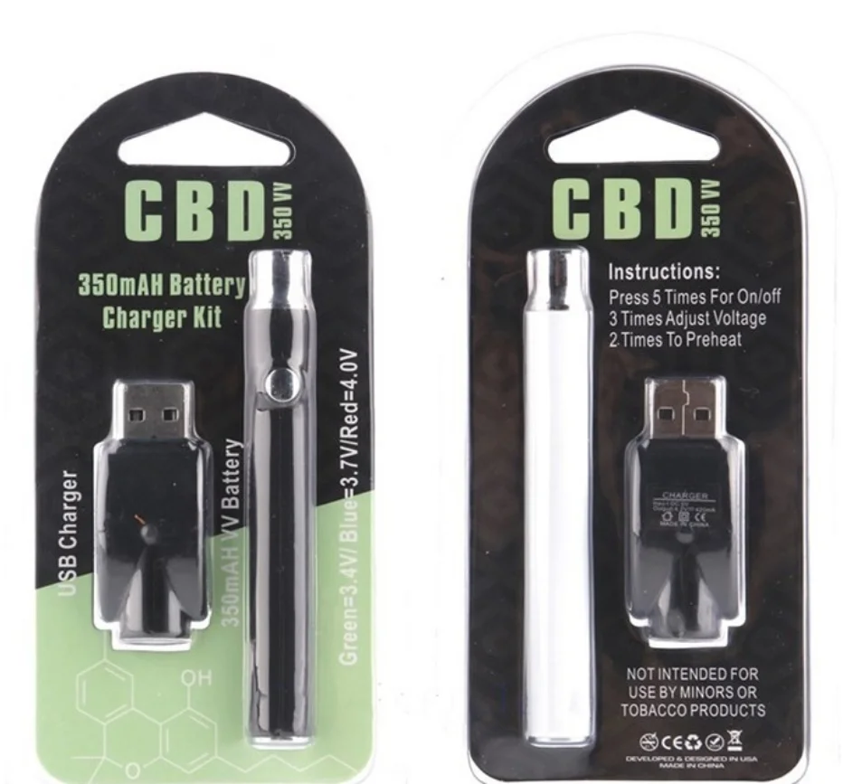 Пользовательский цвет 350mAh перезаряжаемый 510 Thread cbd vape