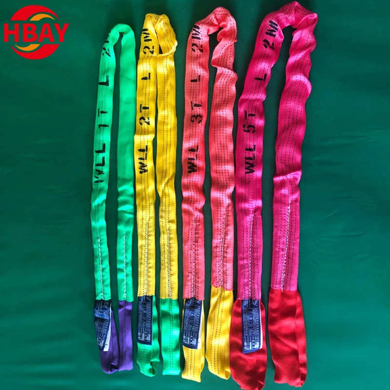 Polyester Lifting Sling Webbing Belt Woven Strap Flat Crane Towing Accessories