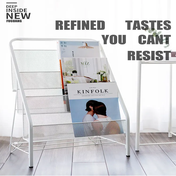 TMJ-787 OEM ODM Floor Foldable Magazine Literature Brochure Display Rack Metal Display Holder Stand