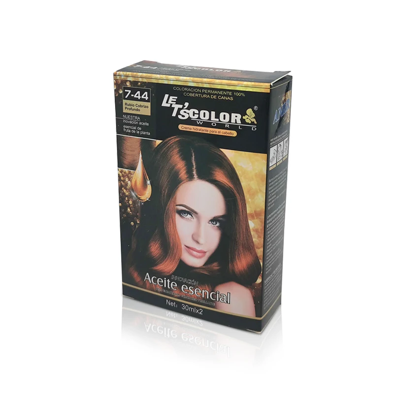 Private label italian hair dye color cream with vitamins ppd free in box