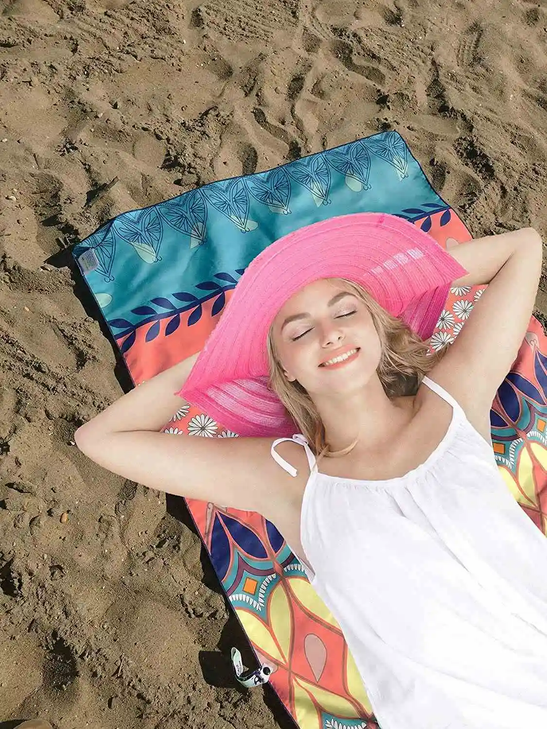 Hemp Tie Dye 100% Polyester Sand less Microfiber Suede Cute Beach Towel custom printed soft beach towel