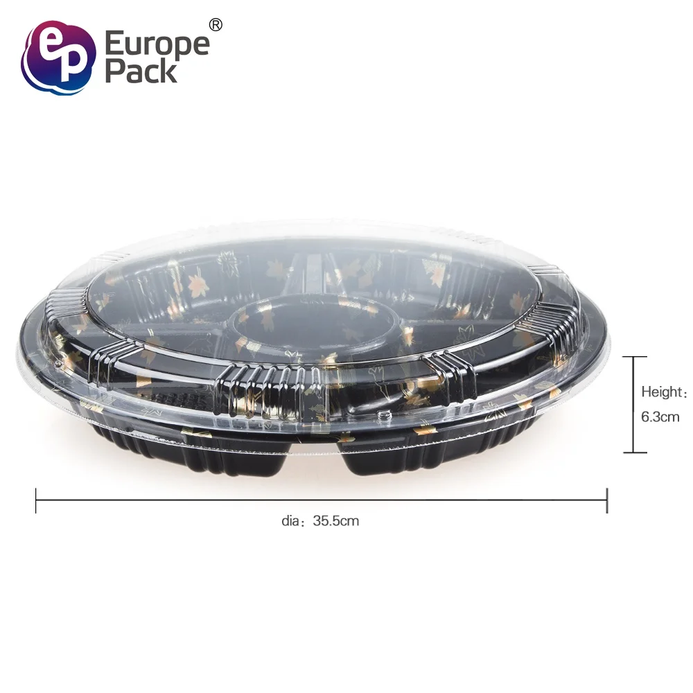 Round shape disposable take ou sushi box plastic
