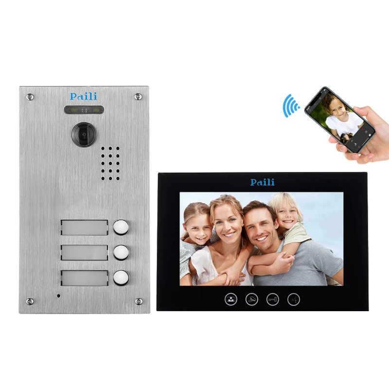 Factory sale   Wifi Video DoorBell monitor Wired Video Door Phone Intercom with IP app