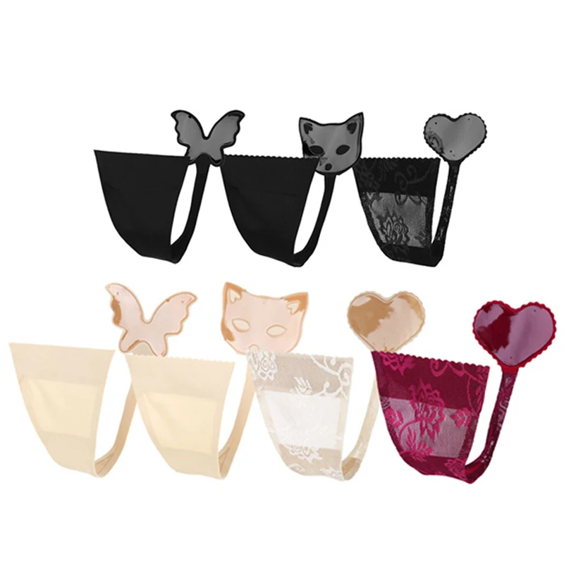 Butterfly Shape Seamless Black Sticky Invisible C String Underwear