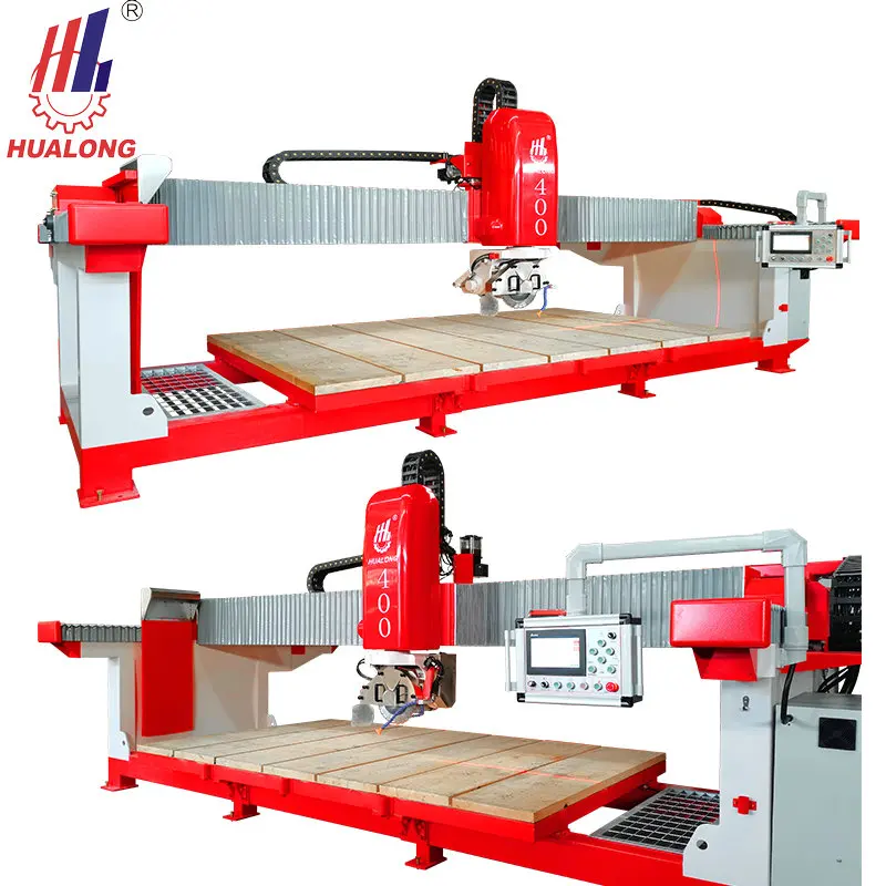 Hualong machinery China 4 Axis Bridge Cutting Machine For Granite Marble Quartz Stone porcelain slab stone cutting machine