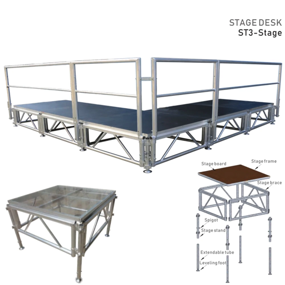 used indoor/outdoor clear glass acrylic stage performance staging for sale