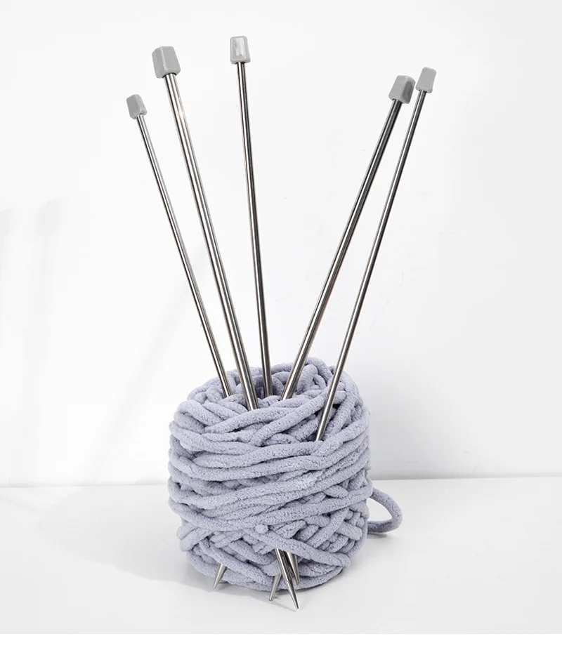 11pcs Knitting Needles Set 2.0-8.0mm 25/35cm Straight Single Pointed Stainless Steel Sweater Needles Set  Knitting Needle Set