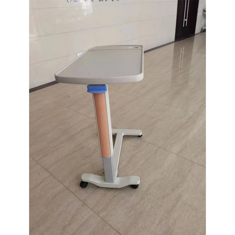 Durable Medical Dinning Table Medical Overbed Table Hospital Mobile Table Hydraulic Lifting With Wheels