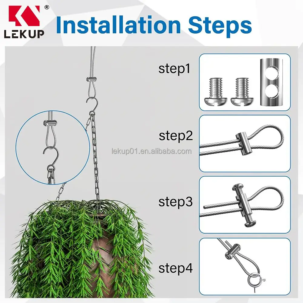 M4 Double Hole Clamp Clip with Screw Stopper I Shaped Cable Clamps Reusable Wire Rope Clip Clamp for 1-2.5mm Wire Rope Cable