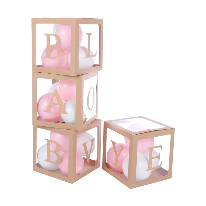 Shunli foldable gift box for balloon clear plastic box for balloons first birthday one box balloon for Party Decorations