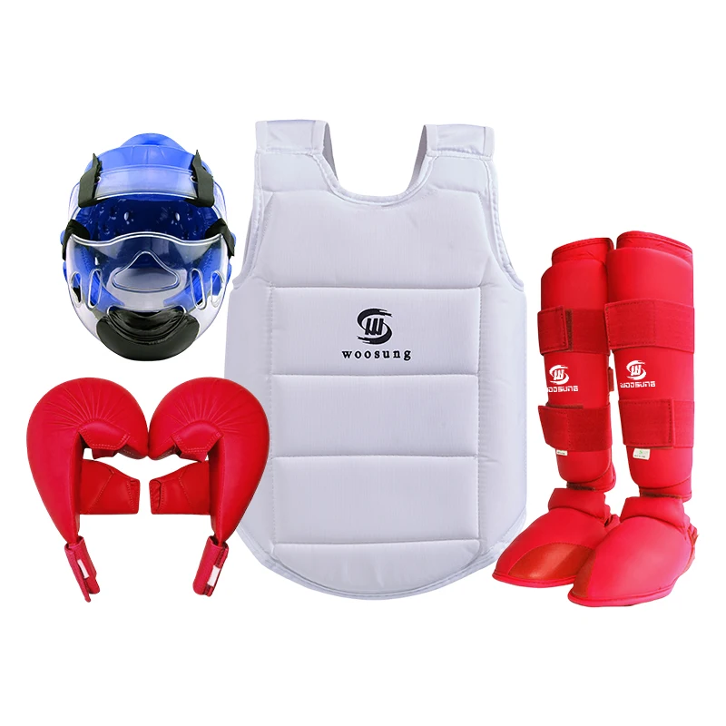 Hot Sale Woosung Martial Arts Equipment Karate Protector Karate 4-Piece Set