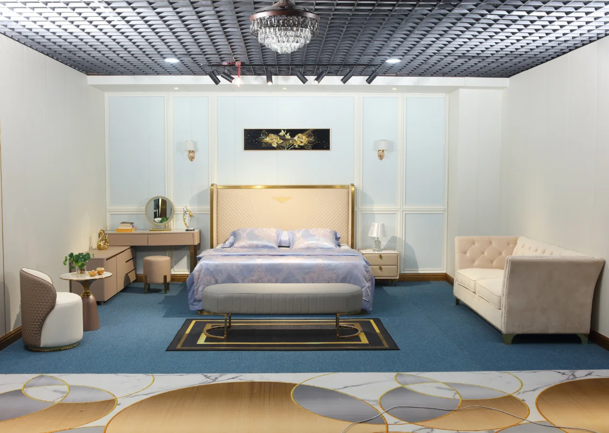 5 star hotel bed luxury queen bedroom furniture set italian wooden platform vintage storage bed king size