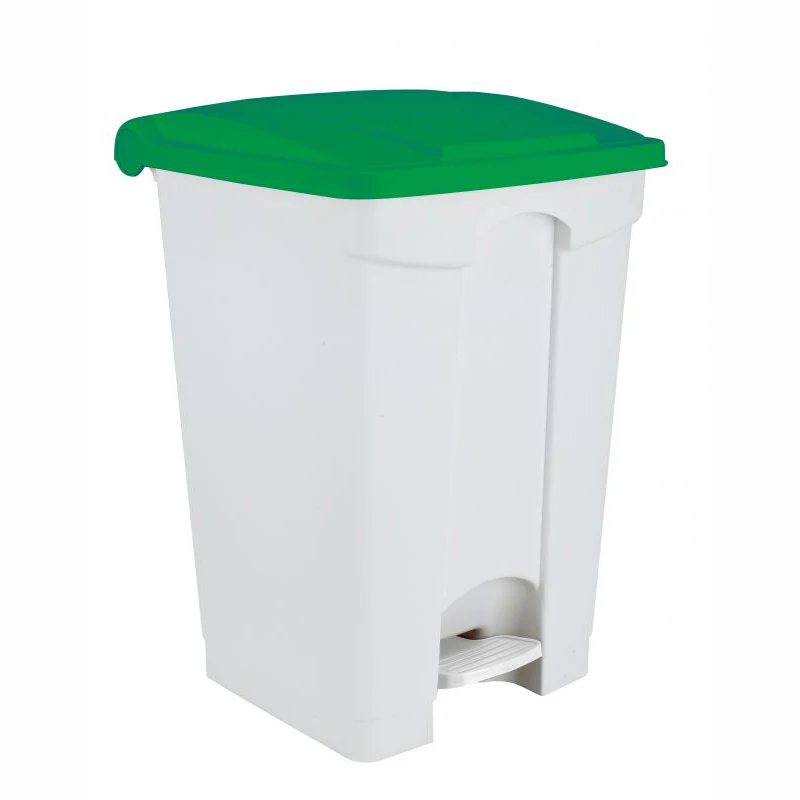 80 Liter white and green lid pedal trash bin multipurpose storage containers garbage bin for kitchen