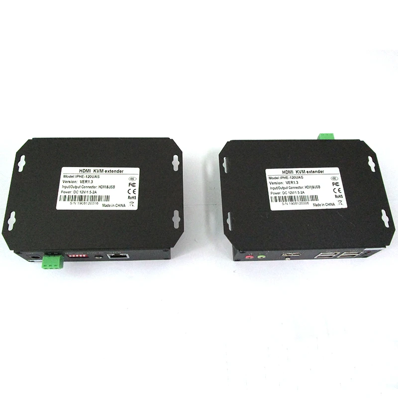 
IPHE-120UAS Bidirectional RS232 IR Control HDMI KVM Extensor Over RJ45 Cat5e No Latency 120m 4K HDMI USB Extender With Audio 