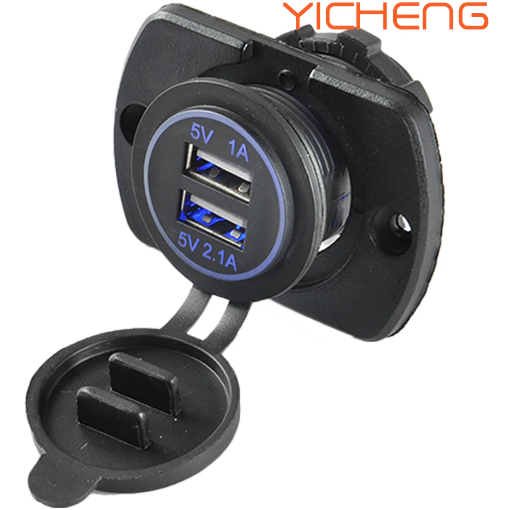 Mobile Phone 3.1A Port Socket Marine Dual USB Charger with Mounting Panel