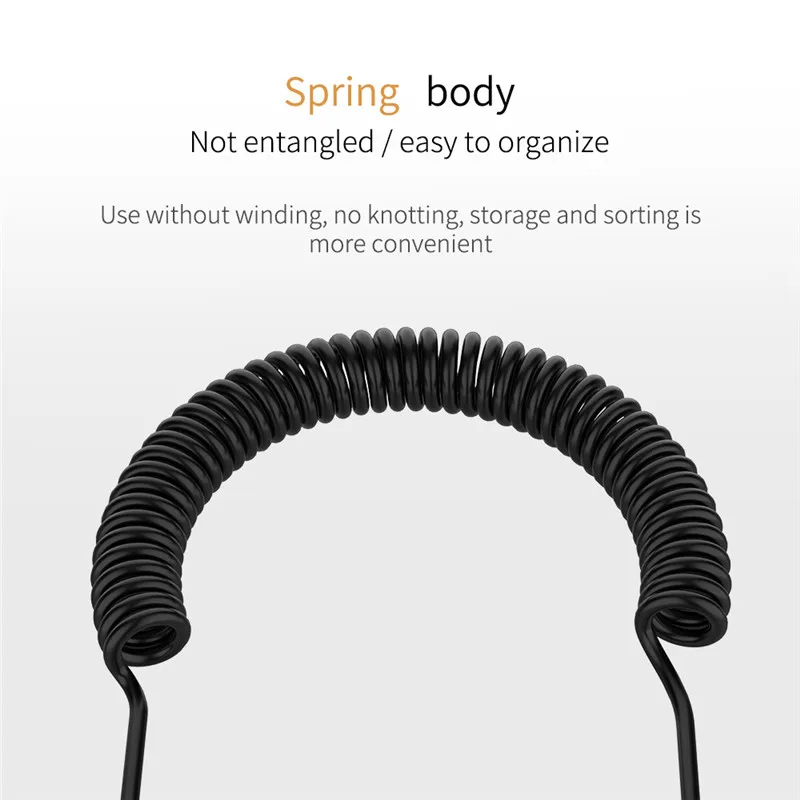 
Spring Earphone Code 3.5mm Jack Male to Male Audio Cable Aux Cable for Car LG Samsung Galaxy 