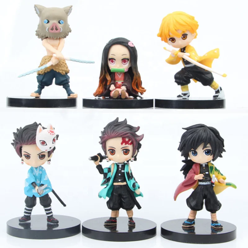 
 Бесплатная доставка, оптовая продажа, милая фигурка из ПВХ для творчества, экшн-фигурка рассекающего демонов Kimetsu No Yaiba, статуэтка, модель куклы  