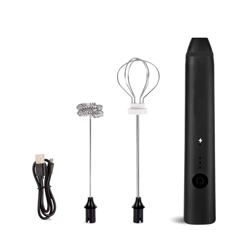 Перезаряжаемый пенообразователь с 2 венчиками из нержавеющей стали