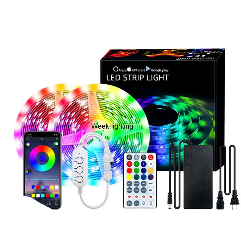 RGB Led Strip Light Self-Adhesive 44 Key Infrared Bluetooth Colorful Light For Home Bedroom Tv Living Room Decoration