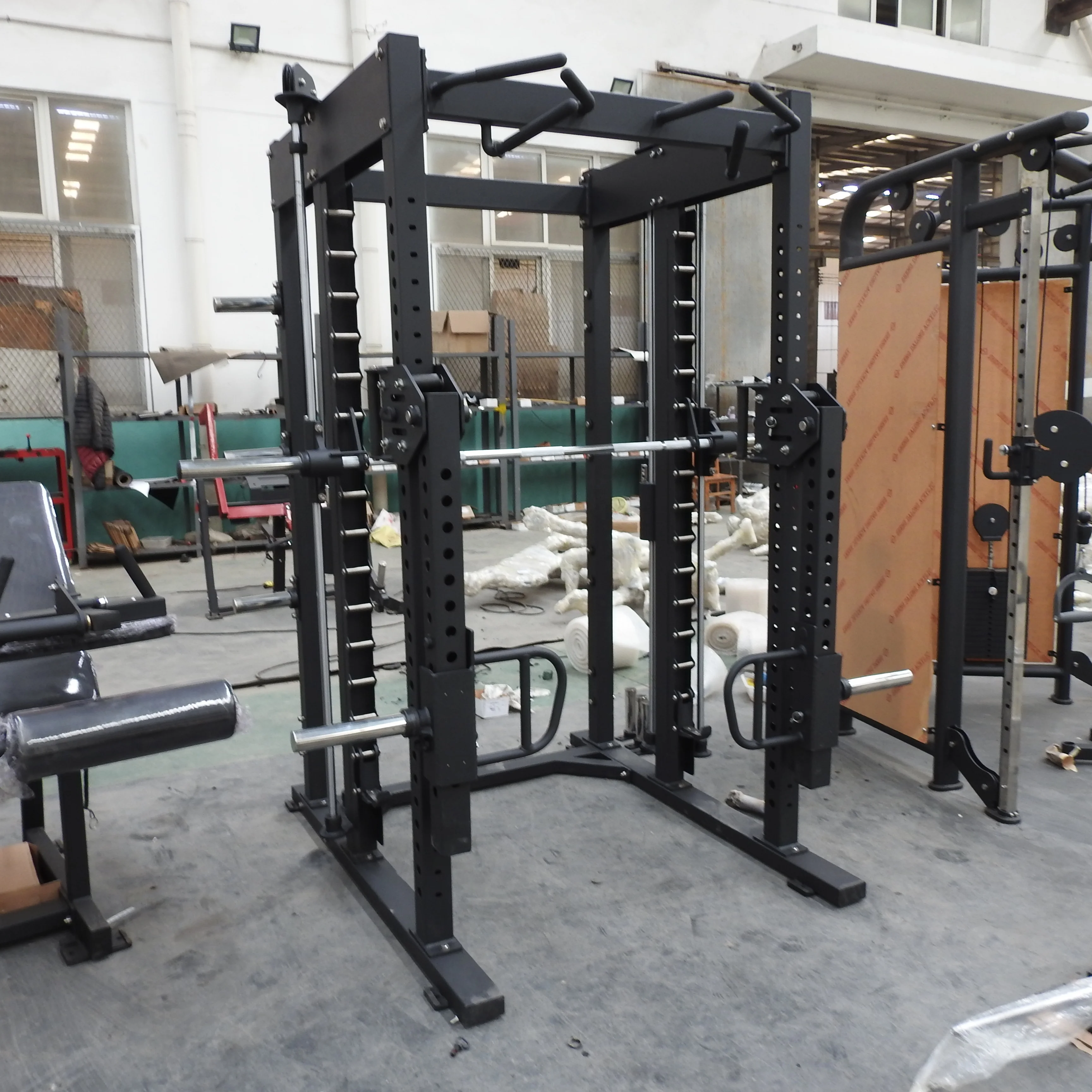 PLD fitness equipment commercial power rack smith machine with movable arm for gym