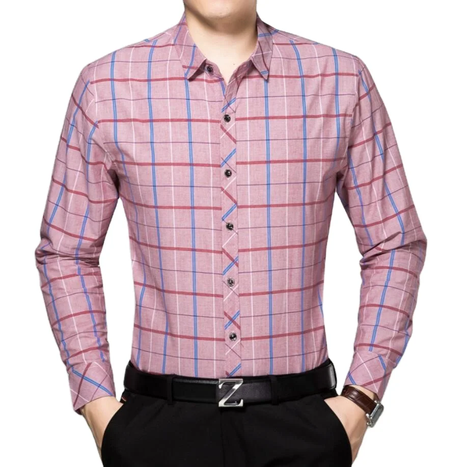 High Grade Classic Pure Cotton Long Sleeve Plaids Shirt For Men