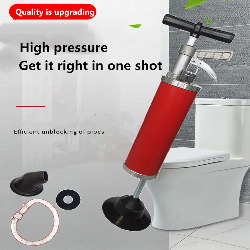 Household Kitchen High Pressure Cleaner Sewer Tool Sink Drain Plunger Clog Inflate Cleaning Toilet Dredge Tools