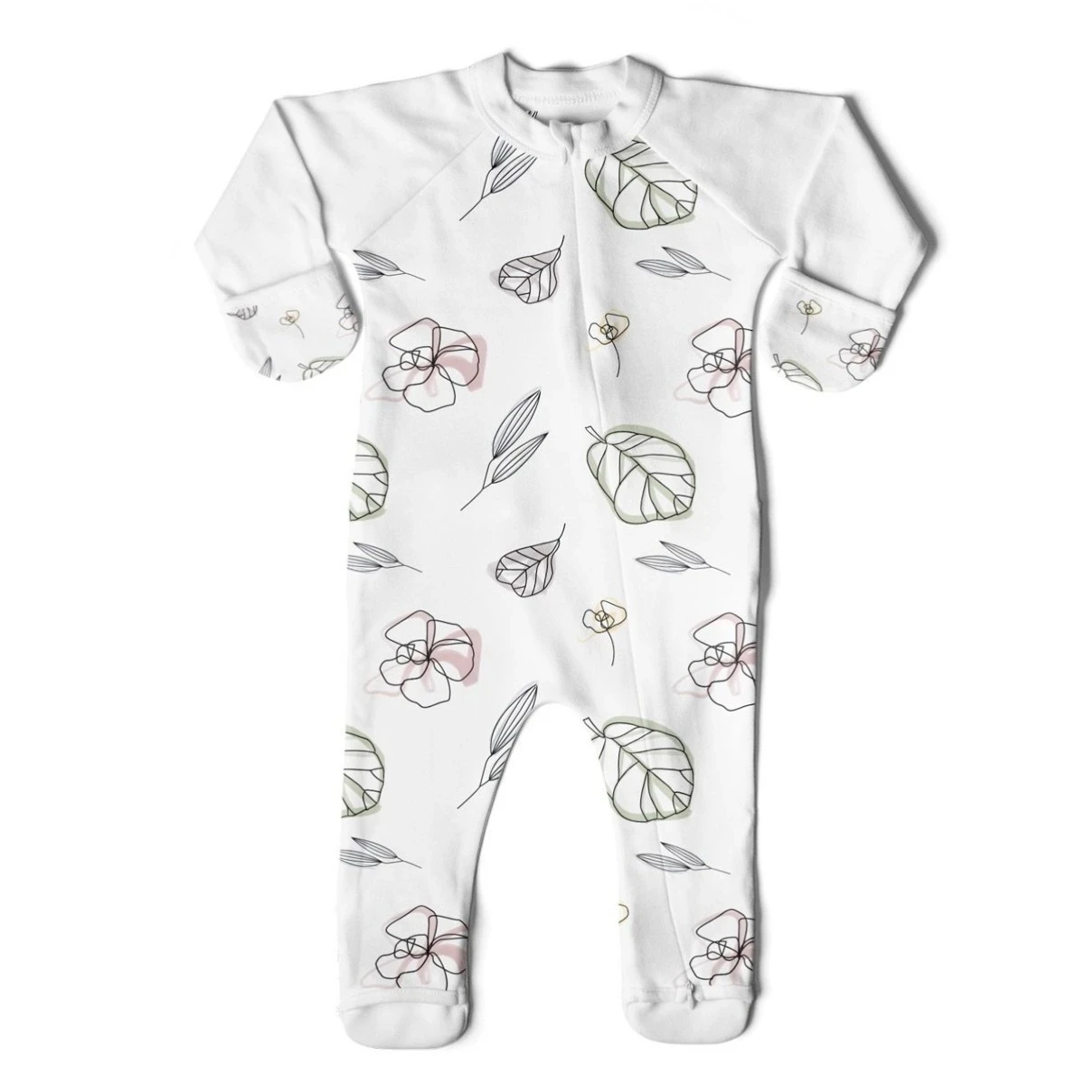 
High quality 95%bamboo 5%spandex baby footie zipper romper bamboo bodysuits 