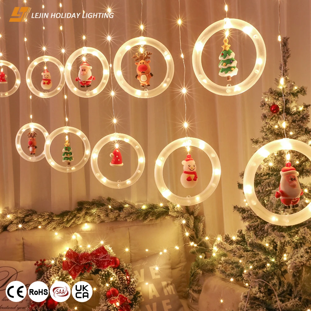 Factory wholesale Circular curtain light Christmas fairy lights for outdoor decoration