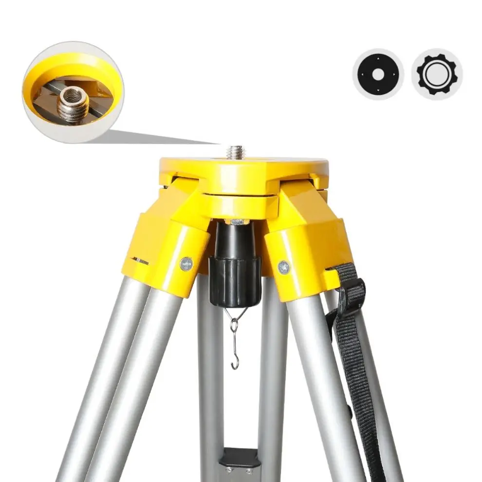 Huepar M3Y for Total Station, Automatic Optical Level, Rotary Laser,Aluminum Flat Head Heavy Duty Telescoping Tripod