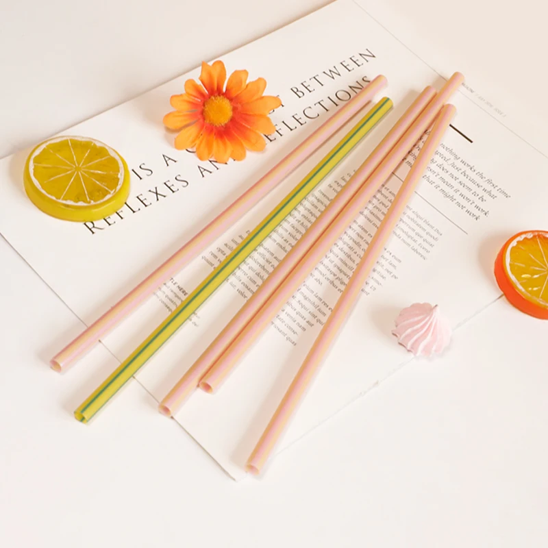 plastic 10mm reusable sucking straw, 40oz tumbler tritan straw,  stripes design on straw