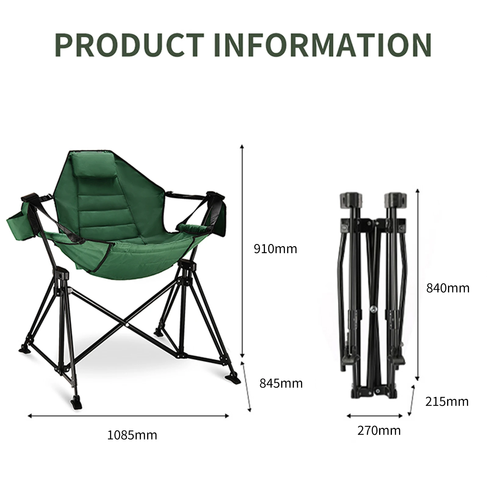 Wholesale Modern Design Steel Frame Furniture Adult Rocking Chair Outdoor with Adjustable Metal Fabric