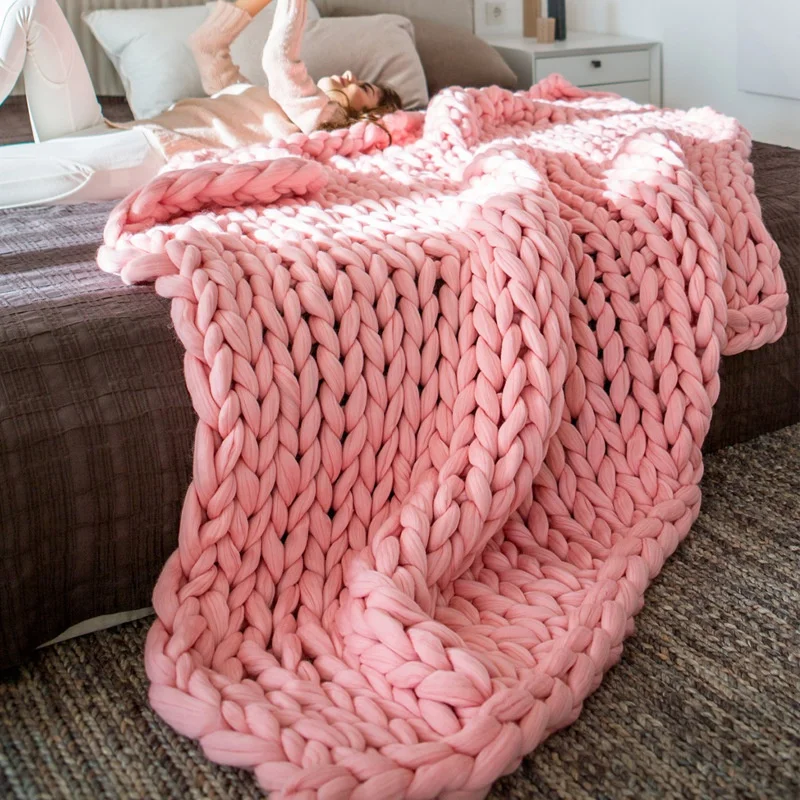 
Chunky Yarn 6cm Extreme Arm Knitting Giant Shape Acrylic Winter Blanket Blankets Throws 