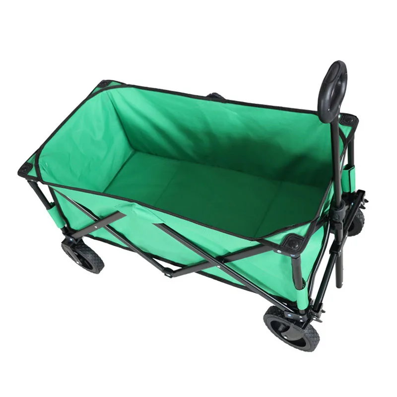 Beach Cart Groceries Outdoor Wagon with Big Wheels for Sand Foldable Wagon Utility Pull Carts Removable Canvas Easy Foldable A04