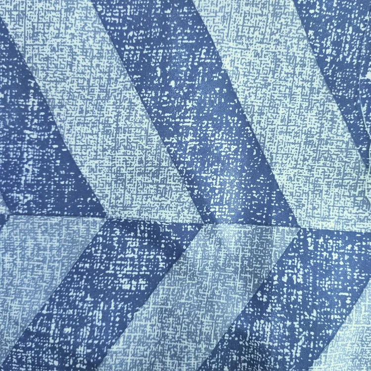 Dark Blue Pattern Pigment Printing Disperse Microfiber Polyester Fabric Wholesale Low Price