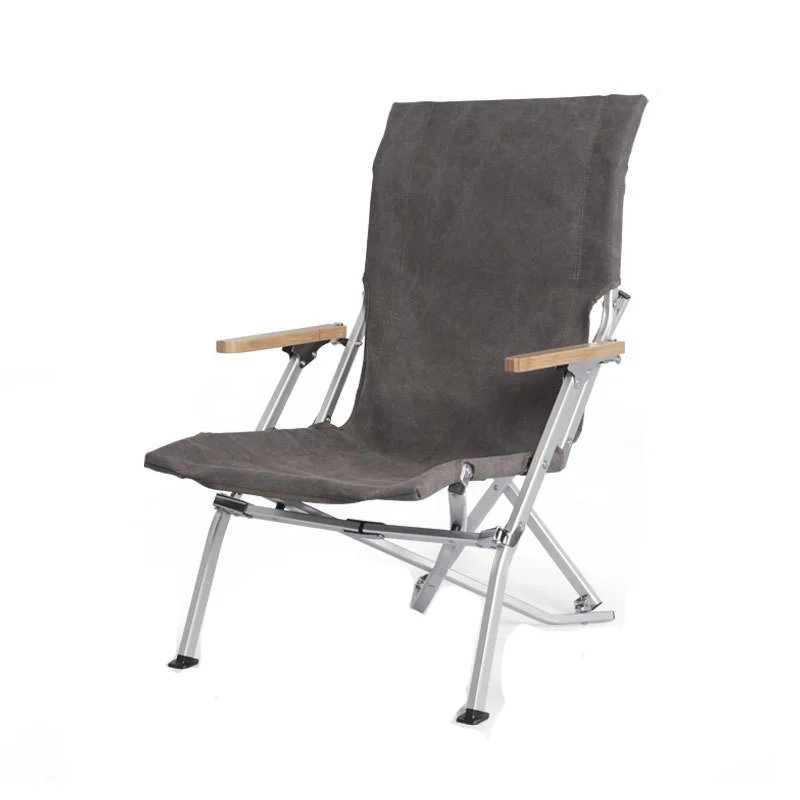 LARIBON Outdoor Aluminum Sea dog Chair Folding Portable Fishing Leisure Camping Cloth Sail High Back Recliner Bending Chair