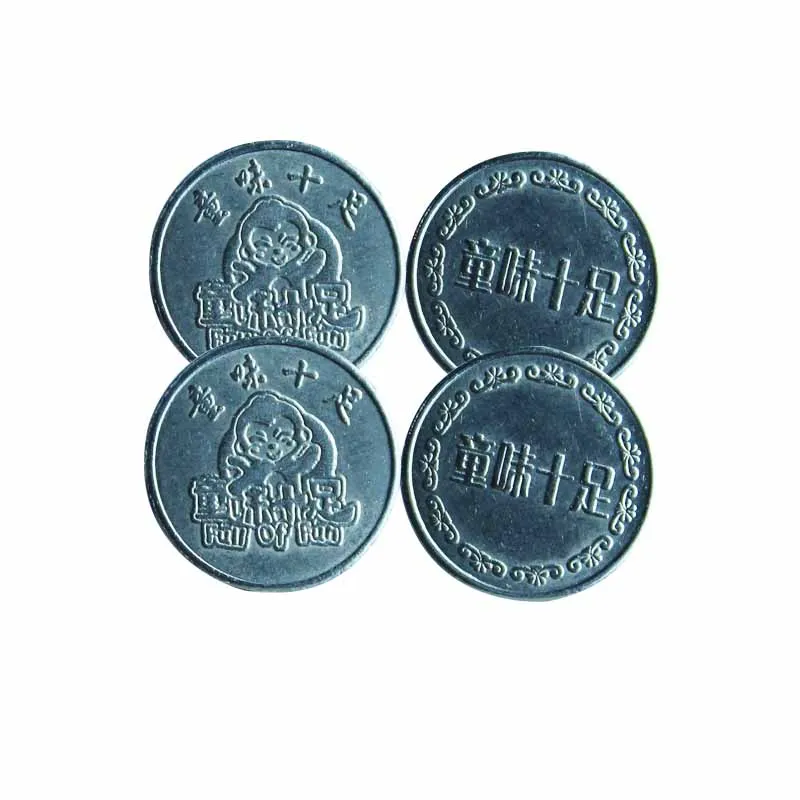 Custom zinc alloy silver plated coin medallion, supermarket shopping coin and console metal token commemorative coin