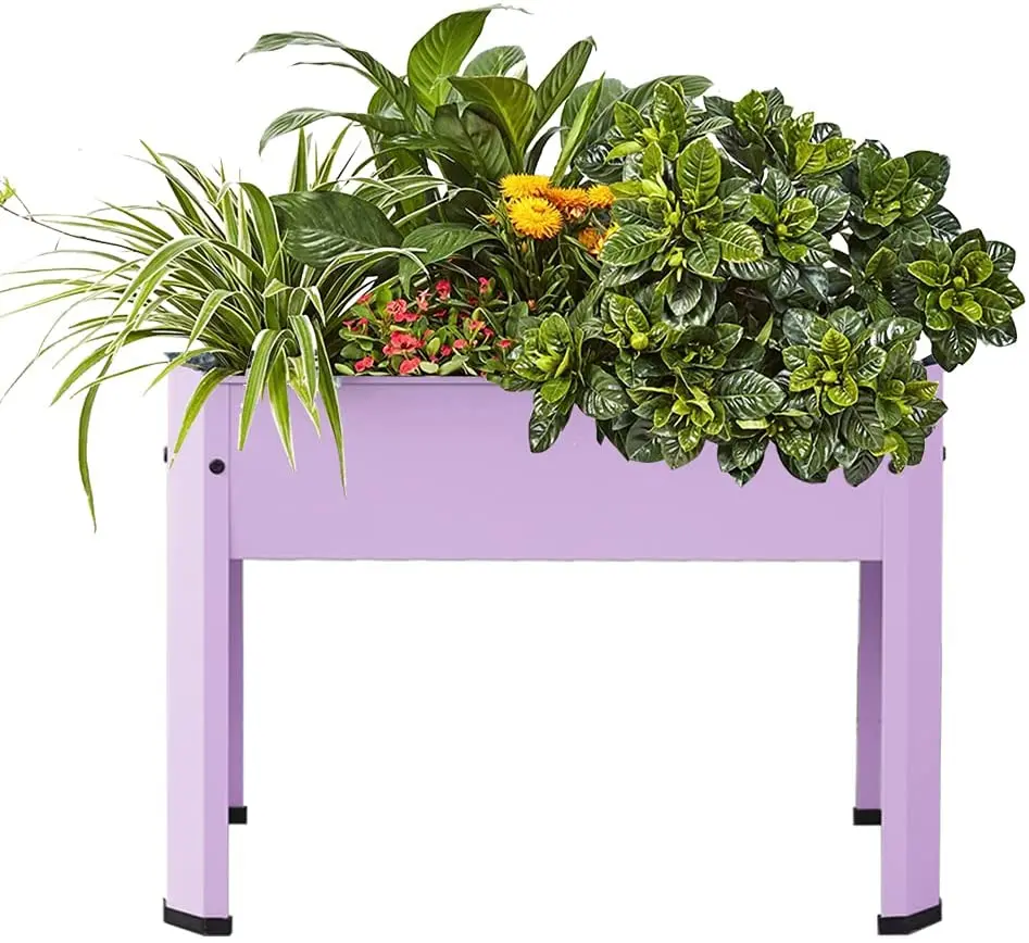 Raised Garden Bed,Elevated Galvanized Steel Planter Box with Legs,Standing Planter Container for Outdoor Patio Flower Fruit Herb