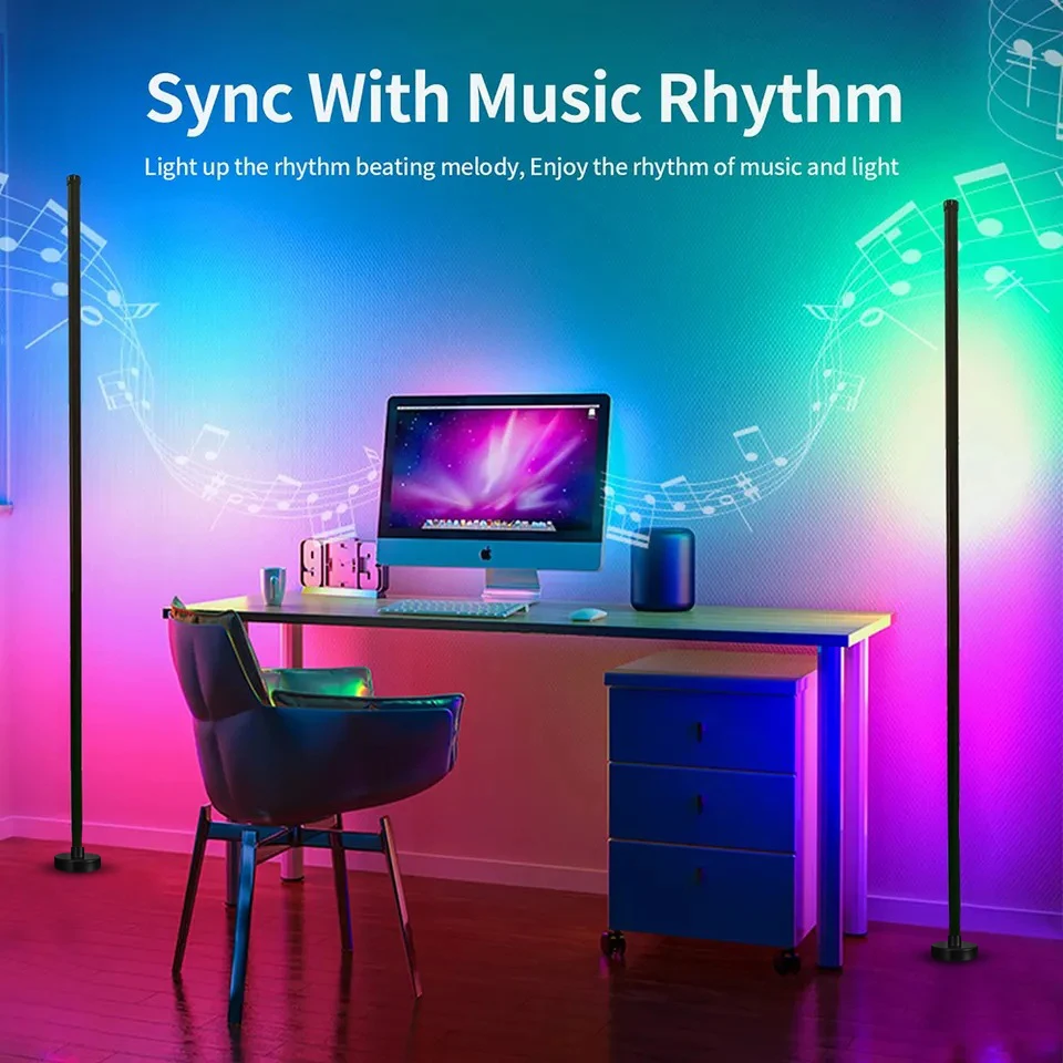 New rgb atmosphere light network red live photo e-sports room bedroom mood purple background fill light pickup floor lamp
