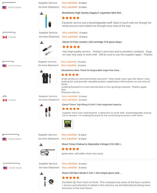 EBOAT Best-Selling 510 0.5ml 1ml Glass Empty Vape E Cigarette CBD Oil Ceramic Coil Atomizer Cartridge CBD Vaporizer Cartridge