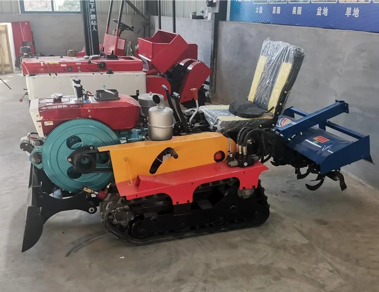 2021 multifunctional portable small cultivation track cultivated field rotary tiller for sale