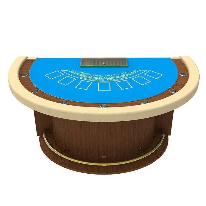 YH 240cm Best Poker Table Designs Blue Oval Casino Poker Table Blackjack Playing Table